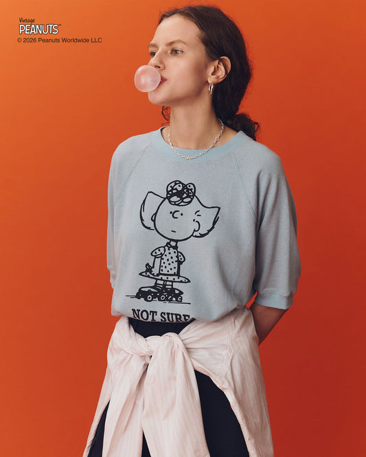 【6月下旬お届け】PEANUTS HALF SLEEVE SWEATSHIRT