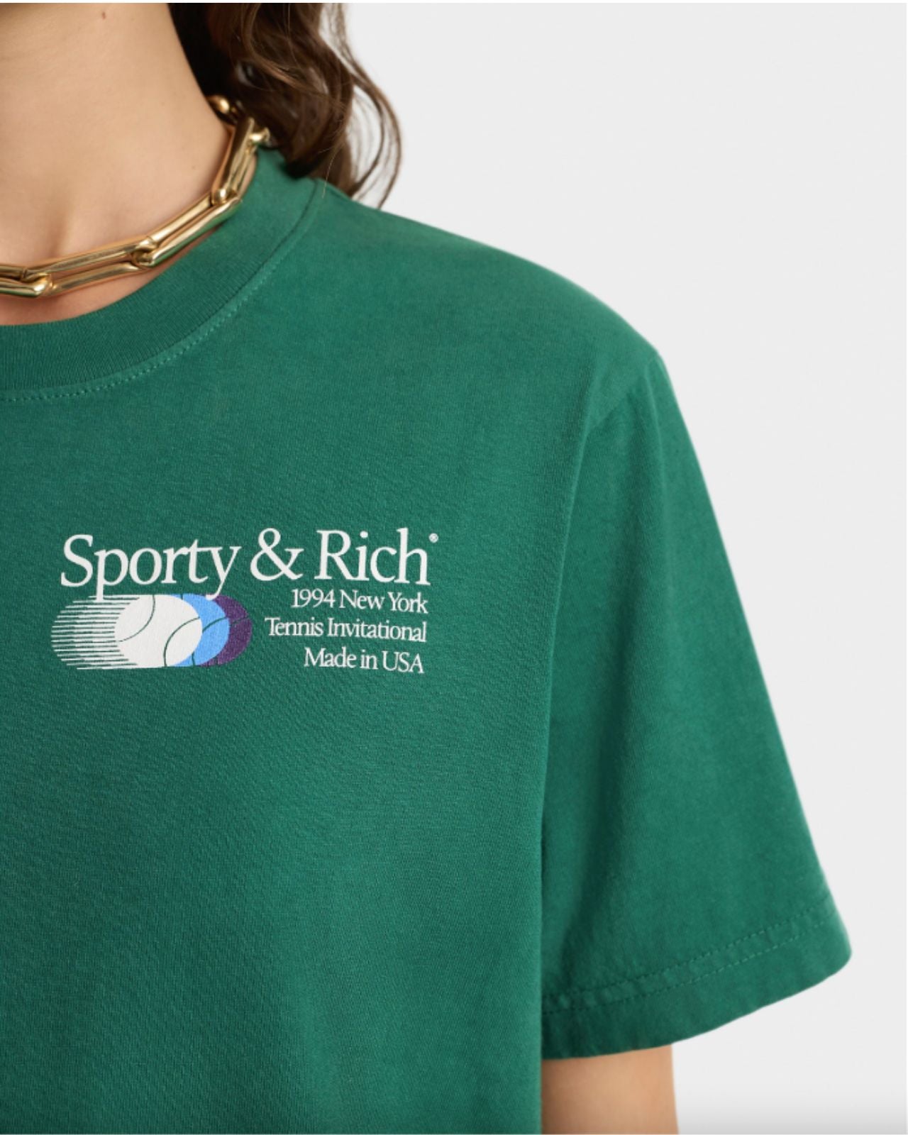 SPORTY&RICH Invitational T-Shirt(GREEN)