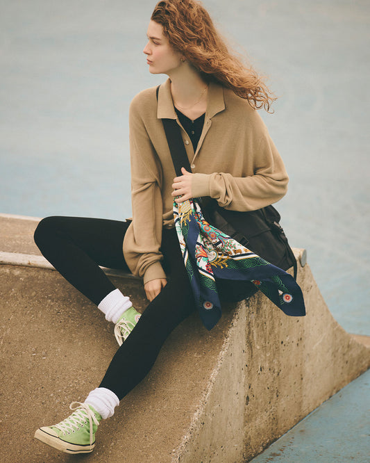 KNIT GEORGETTE LEGGINGS