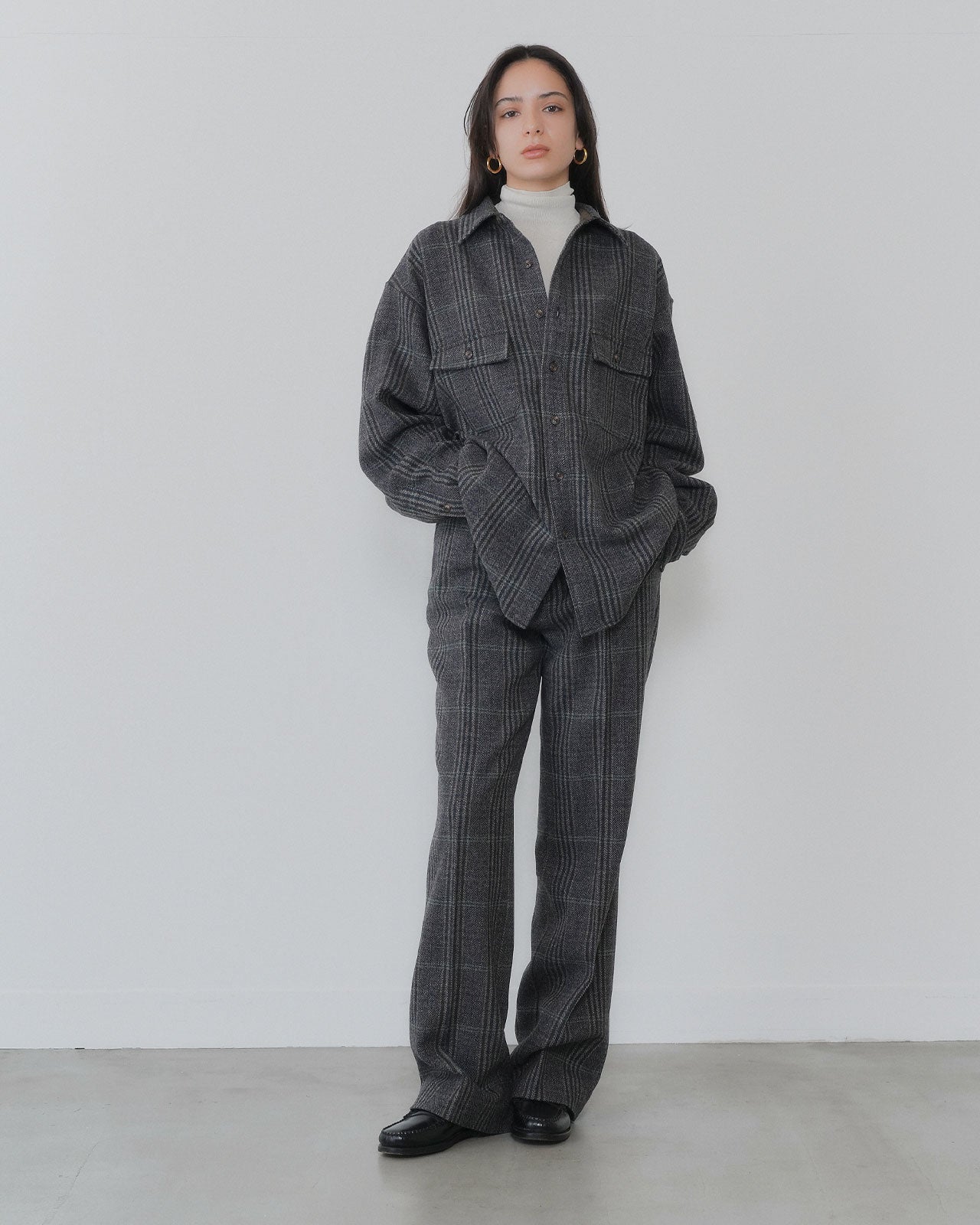 【9月中旬お届け】BRITISH WOOL CHECKED SHIRT JACKET