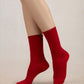 BLEUFORET SOLID COLORS VELVET COTTON ANKLE SOCKS