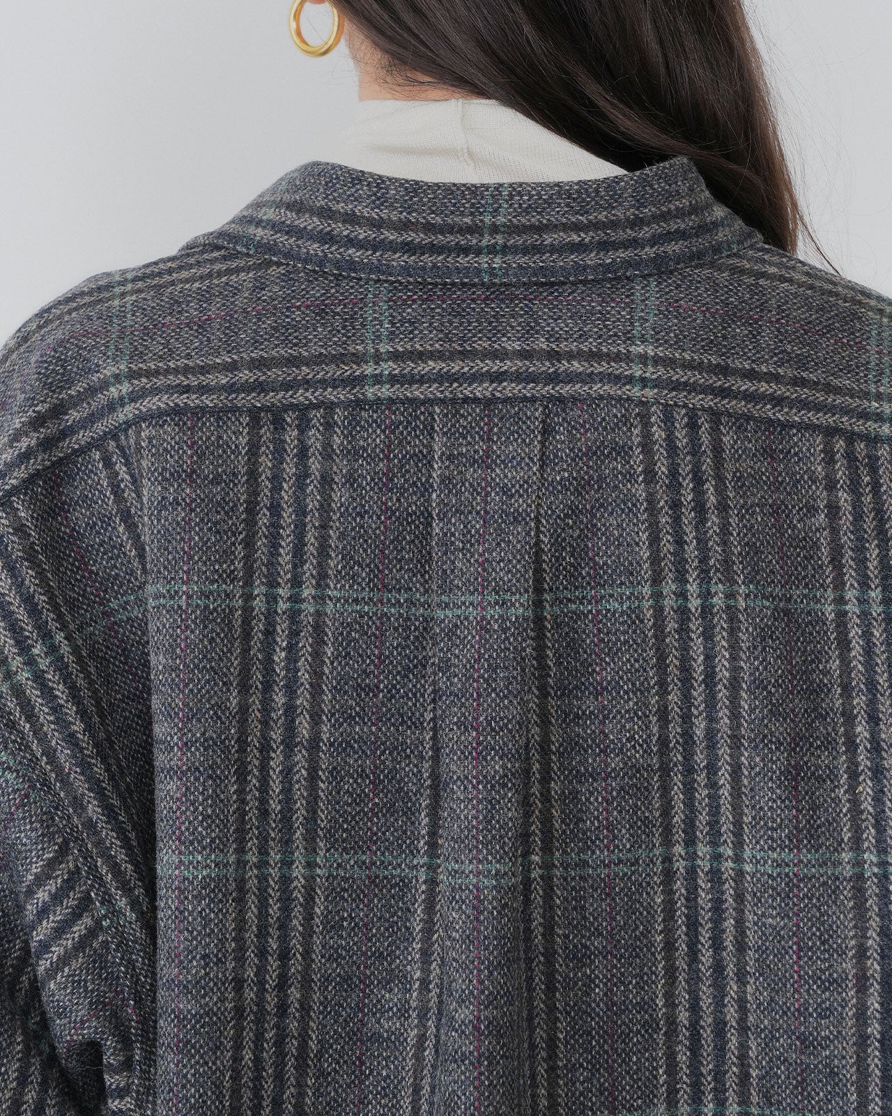 【9月中旬お届け】BRITISH WOOL CHECKED SHIRT JACKET
