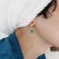 ColouR HEART EARRINGS（Green Onyxis）