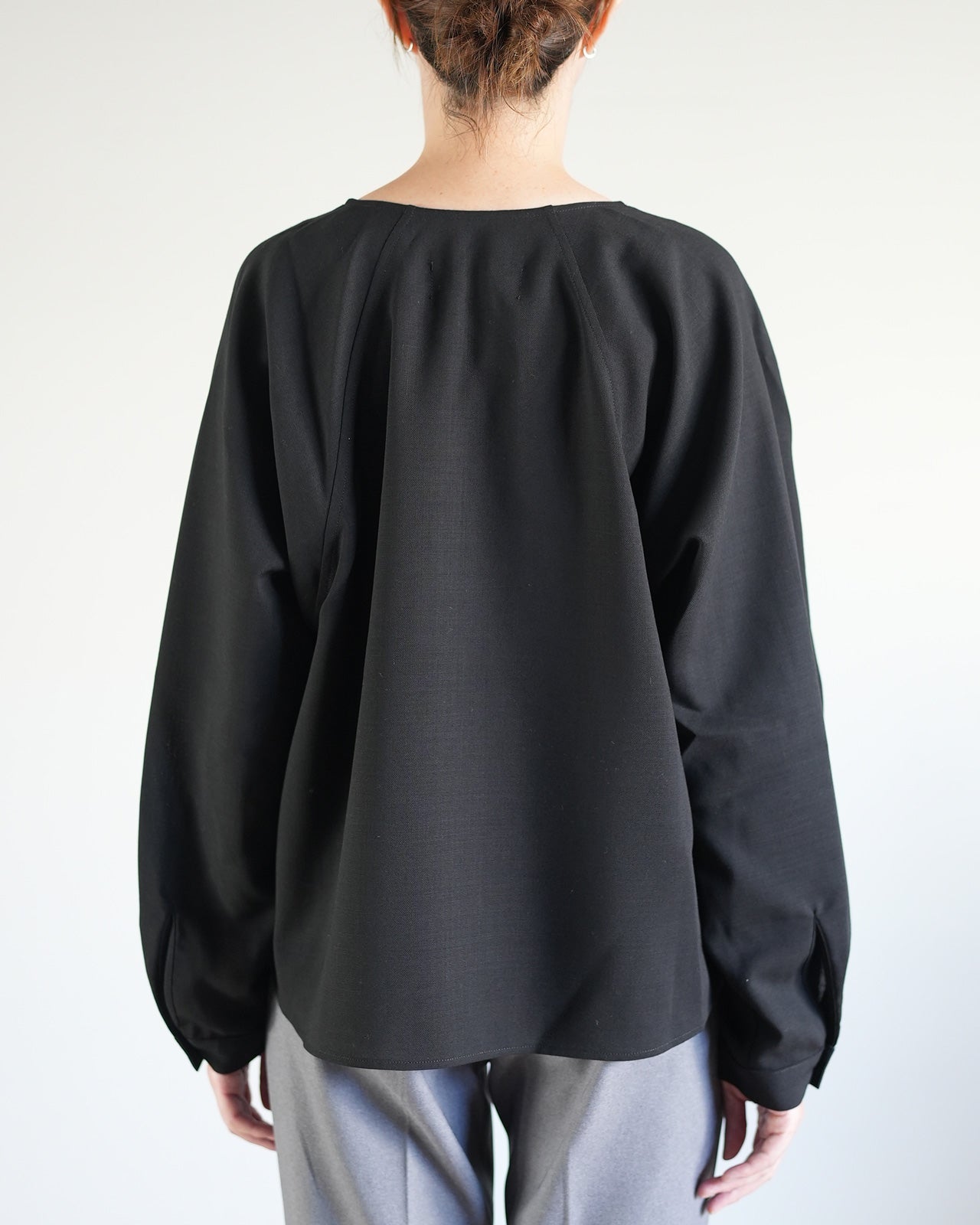 LITKOVSKA Virgin wool shirt with twisted overlay