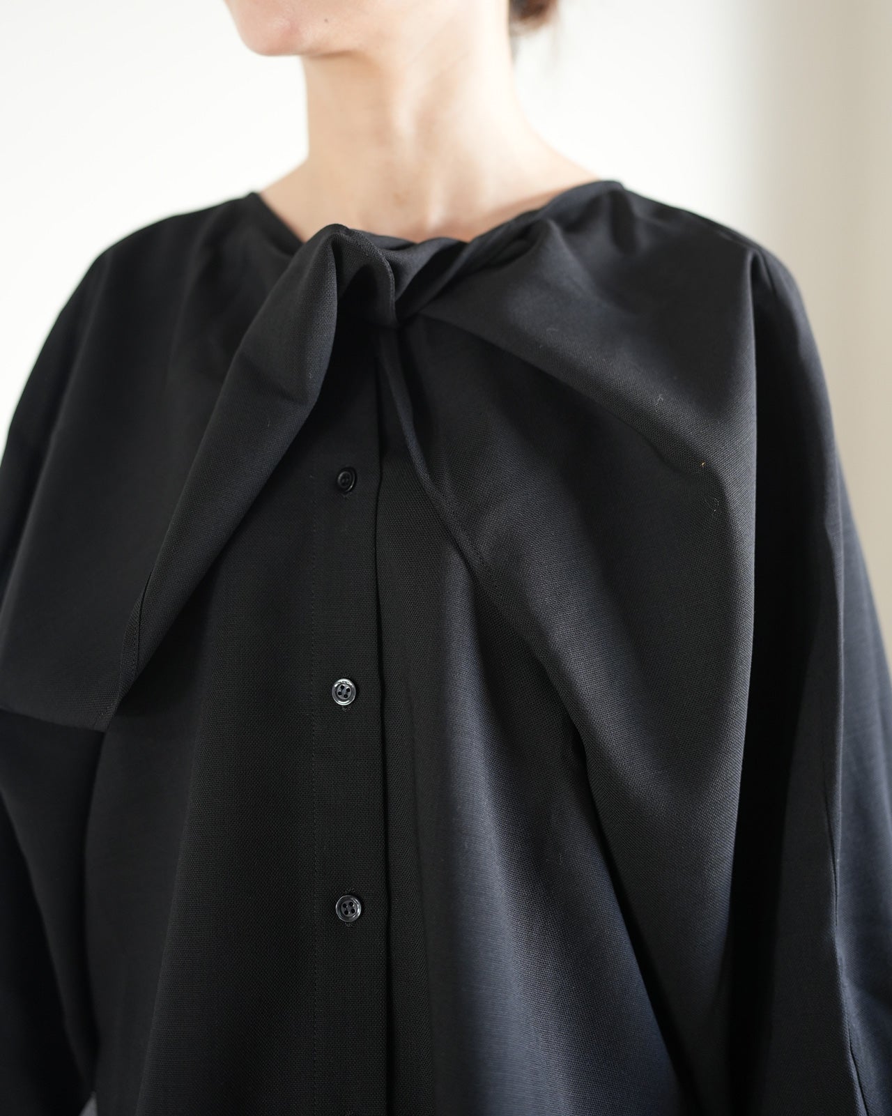 LITKOVSKA Virgin wool shirt with twisted overlay