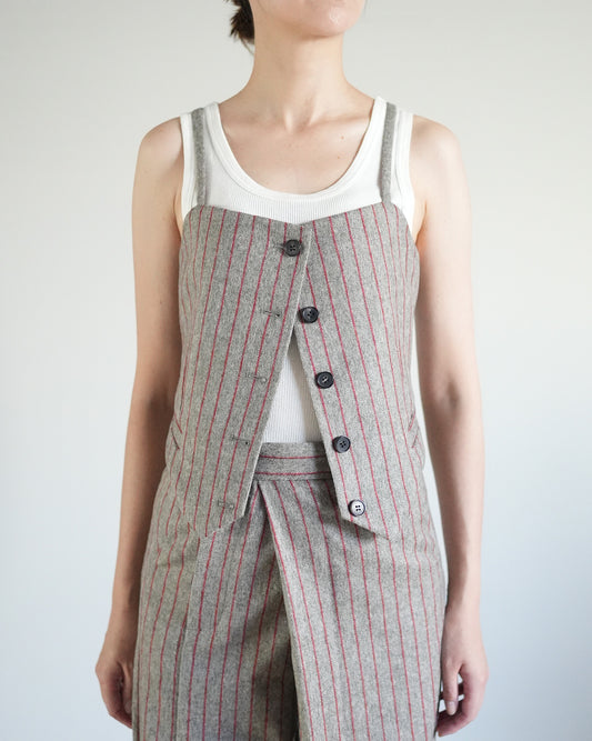 LITKOVSKA Pinstriped wool-blend vest