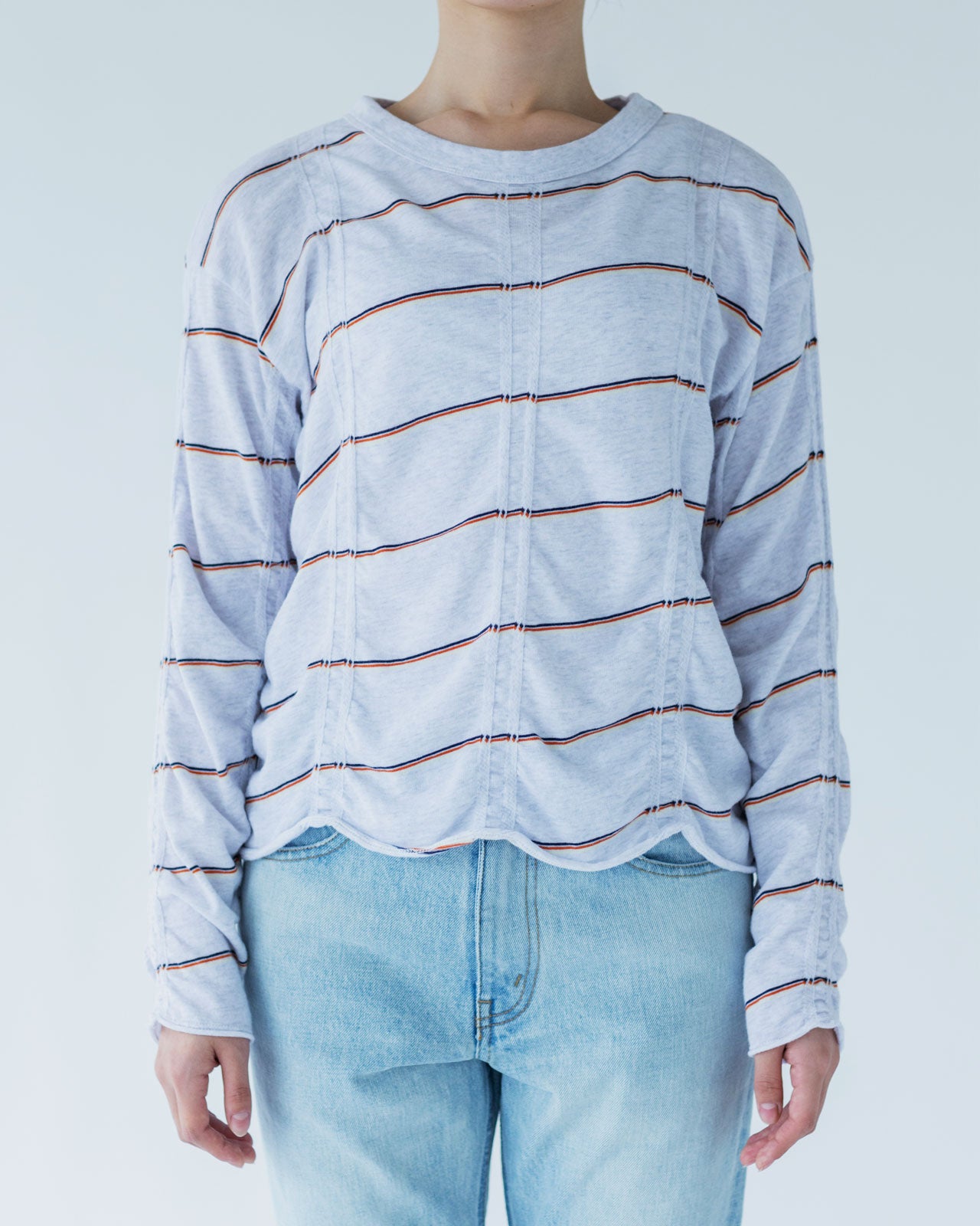 MEYAME TUCKED JACQUARD BORDER PULLOVER