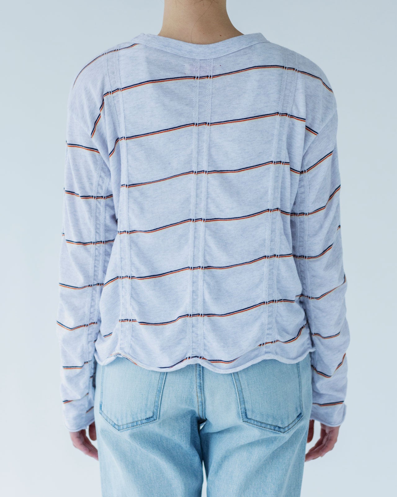 MEYAME TUCKED JACQUARD BORDER PULLOVER