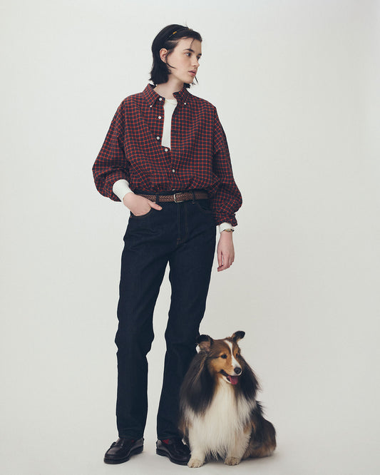 【8月上旬お届け】WASHED CHECKED DADDY SHIRT