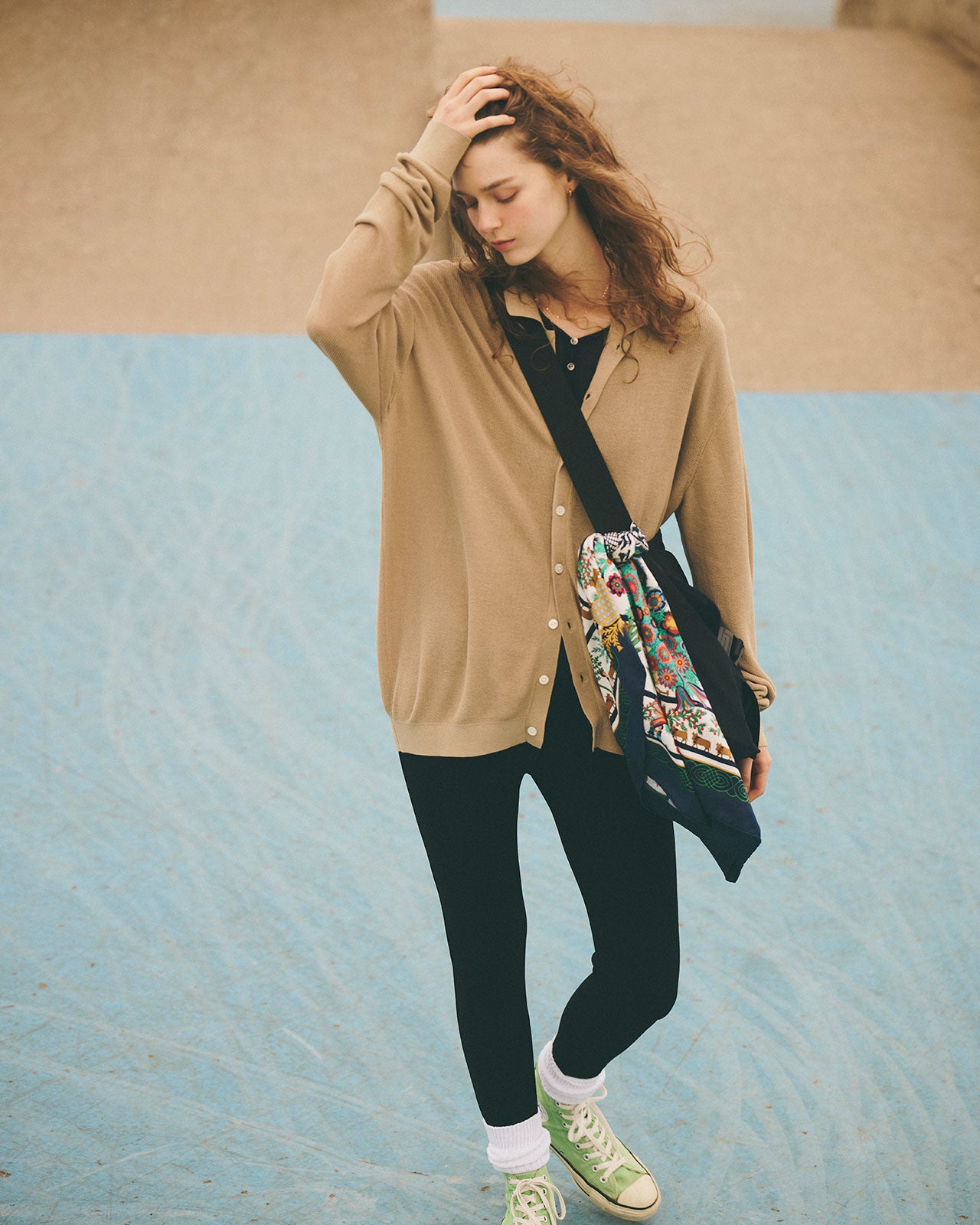 KNIT GEORGETTE LEGGINGS