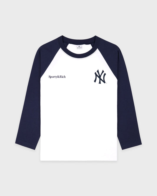 SPORTY&RICH Yankees serif baseball tee