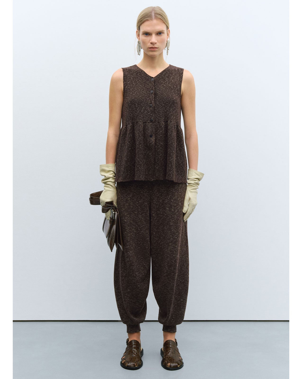 【EXCLUSIVE COLOR】CORDERA FLECKED COTTON PEPLUM TOP