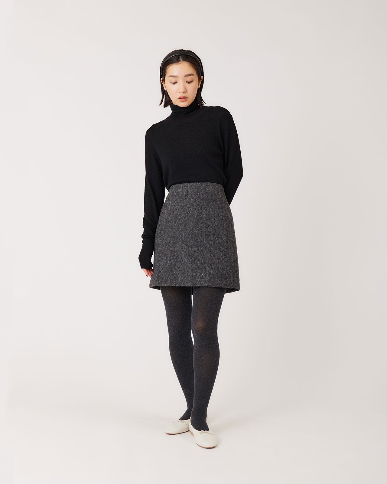 シンゾーン HERRINGBONE MINI SKIRT-