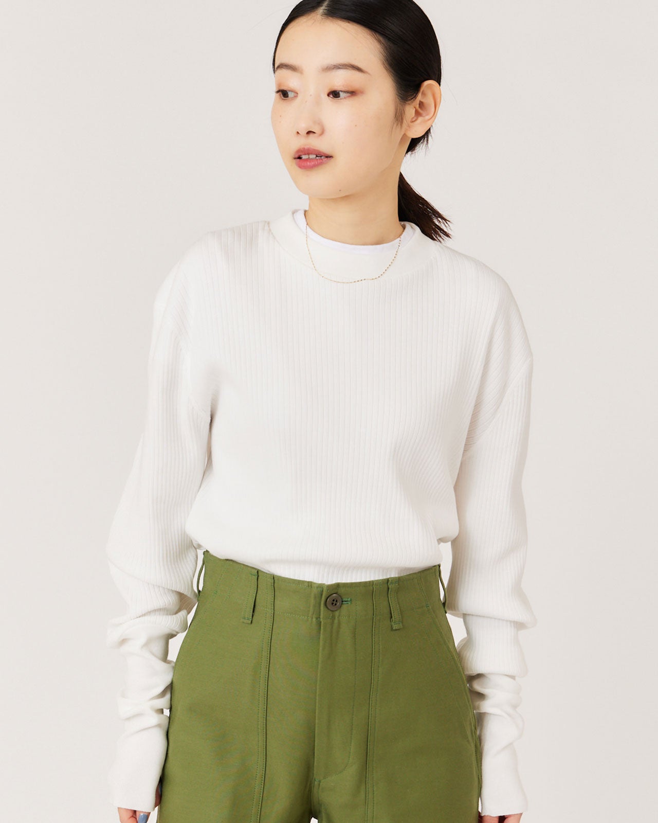 MEYAME FRONT AND BACK RIB PULLOVER
