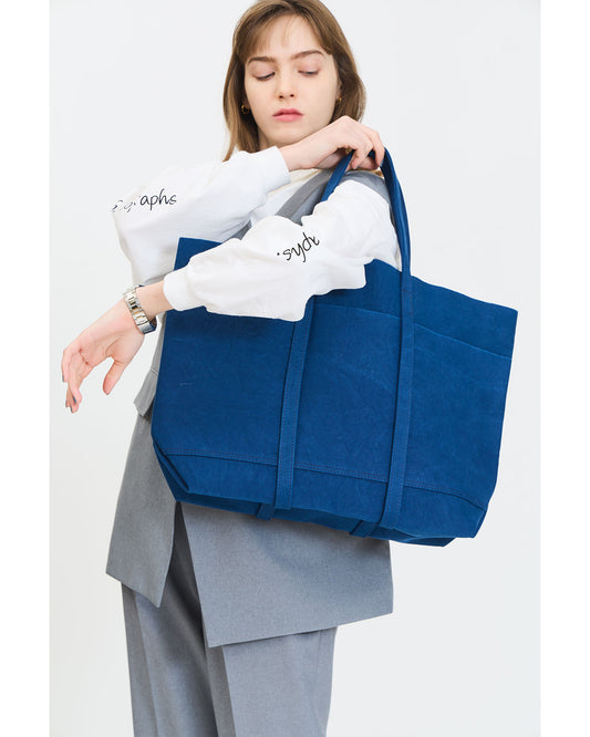 AMIACALVA WASHED CANVAS 6POCKETS TOTE